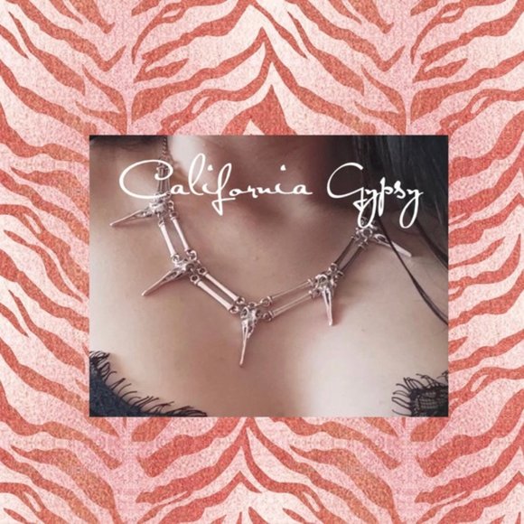 Gothic Raven Skull Silver Choker - Picture 7 of 7